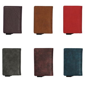 Monedero Corto de Nailon con Bloqueo RFID, Delgado, Minimalista, de Cuero PU, Unisex, con Bolsillo para Monedas, Estuche Metálico Abierto Antirrobo para Tarjetas de Crédito y Bancarias - Product Image 6