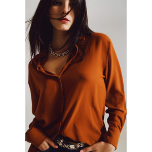 Camicia in Chiffon Colore Cammello - Product Image 4