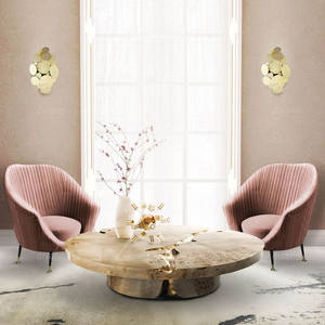 Mesas de Centro Redondas Bajas Multifuncionales de Madera Moderna para Sala de Estar de Lujo - Product Image 1