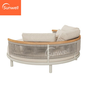 Meubles d'extérieur en aluminium, lit <span class=keywords><strong>de</strong></span> <span class=keywords><strong>soleil</strong></span> <span class=keywords><strong>double</strong></span>, résistant aux UV, lit <span class=keywords><strong>de</strong></span> repos, lit <span class=keywords><strong>de</strong></span> jour <span class=keywords><strong>rond</strong></span> pour les villas <span class=keywords><strong>de</strong></span> villégiature, au bord <span class=keywords><strong>de</strong></span> la piscine - Product Image 6