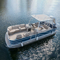 Allhouse Nouveau fourni Loisirs Relaxation Commercial Famille BBQ Fête de pêche Bateau ponton Double pont avec moteur et remorque