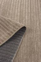 Luna Nerz-Gestreifter Chenille-Teppich 7mm Flächenteppich Waschbar Rutschfest Polyester Baumwolle Umweltfreundlich Niedrigfloriger Heim-Bodenteppich Grau Modern