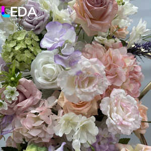 ดอกกุหลาบขาว LEDA และดอกยิปโซฟิลลาประดิษฐ์ จัดเรียงเป็นแถว สำหรับตกแต่งซุ้มงานแต่งงาน ฉากหลัง และทางเดิน - Product Image 2