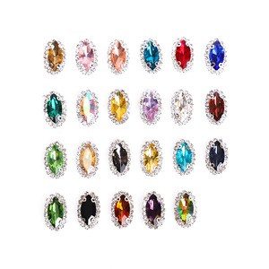 Paard-Oog Glas Boor Klauw Setting Steentjes Trouwschoenen Versiering Handgemaakt Ornament Goud Zilver Naaien Klauw Kristallen
