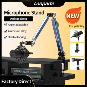 LanParte mikrofon dudukan Desktop profesional, lengan bom <span class=keywords><strong>aluminium</strong></span> Aloi braket dapat disesuaikan 360 derajat untuk Streaming langsung - Product Image 2