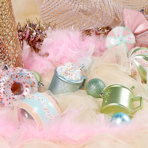 <b>Macaron</b> Christmas Large Size Colorful Multi-size 100 Hanging Ornaments 70 Festival Electroplated Painted Plastic Christmas Tree - Product Image 4