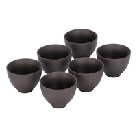 Tasse à thé en céramique mate brun foncé, 4 tailles, 6 pièces, 30 ml, 65 ml, tasse de dégustation chinoise