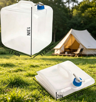 Sac de stockage d'eau pliable portable, sac d'eau en plastique pliable avec poignée, conteneur d'eau pour le camping en plein air