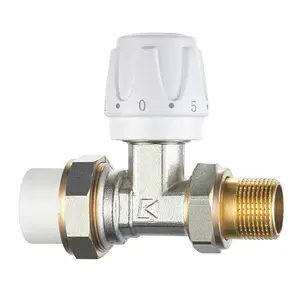 DN15-DN25 manual thermostatic home for temperature control floor heating hvac 1/2 inch brass ppr radiator valve