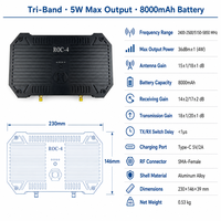 Amplificateur de signal tri-bande 5W avec batterie 8000mAh, 2.4G 5.2G 5.8G, portable, à gain élevé, charge Type-C, longue autonomie
