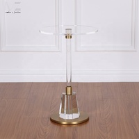 Mesa Auxiliar Transparente para Sofá, Redonda, Moderna, Minimalista, de Acrílico, Pequeña, para Sala de Estar