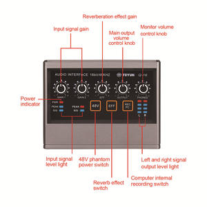 TEYUN Microphone externe professionnel, carte son d'<span class=keywords><strong>enregistrement</strong></span>, lecteur USB pour ordinateur, <span class=keywords><strong>enregistrement</strong></span> en direct sans lecteur, équipement de karaoké - Product Image 2