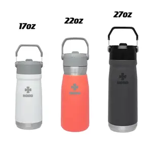 17oz 22 oz IceFlows Classic Stainless Steel Bottle Termos Insulated Stan Water Car Tumbler Lays Cup with Straw and Handle
