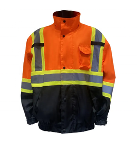 Logotipo personalizable Hi-Viz ANSI Chaqueta Bomber DE SEGURIDAD acolchada de invierno Chaleco impermeable de trabajo reflectante con logotipo ANSI de patrón X - Product Image 1