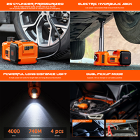 Cric hydraulique électrique professionnel Podofo 5 tonnes 3 en 1, outils pour véhicules, cric de voiture 12V avec gonfleur d'air et jeu de clés