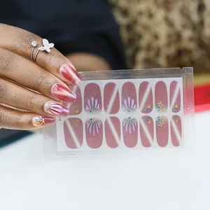 Оптовая продажа с фабрики, 3D наклейки для ногтей с алмазным лаком