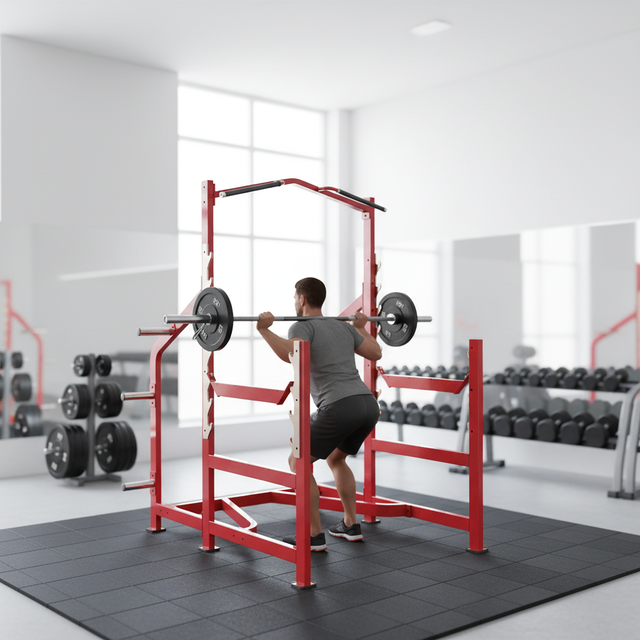 Commercial Gym Fitness Equipment Leg Workout Barbell Weightlifting Strength Training Power Cage Squat Rack Pull up
