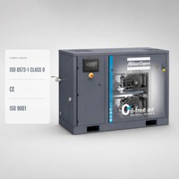 Compresseur d'air à spirale sans huile Atlas Copco SF8 Plus ISO 8573-1 Classe 0 380V Vente en gros d'usine OEM Alimentation Boissons Pharmacie