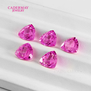 Cadermay Jewelry <b>Light</b> Rose Zircon <b>Triangle</b> Loose Stone For Jewelry Making Synthetic Lab Created Gemstone - Product Image 2