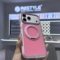 Coque de téléphone transparente en acrylique avec support magnétique, compatible charge sans fil, antichoc pour iPhone 17 – Fabricant OEM ODM Chine
