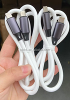 Câble de charge rapide USB-C en silicone souple blanc de haute qualité 100W, âme en cuivre, écologique, pour téléphone portable