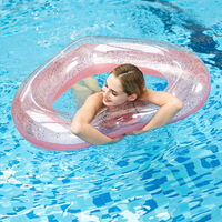 Flotteur de piscine gonflable personnalisé pour enfants, anneau de natation transparent en PVC portable avec paillettes, cercle gonflable personnalisé