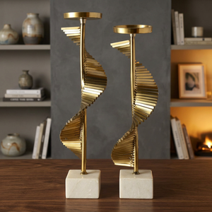 Portavelas de Metal dorado y linterna Hermoso diseño creativo para el hogar para la cena y la decoración de la habitación Material de vidrio - Product Image 5