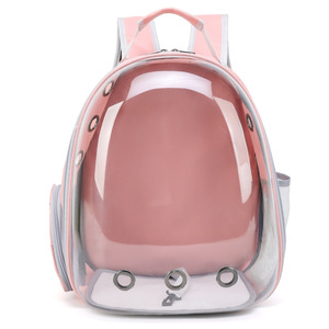 Transparent Space Pet <b>Backpack</b> Large Capacity Breathable Cat <b>Dog</b> <b>Carrier</b> Portable Fashion Solid Color <b>Backpack</b> for Pets - Product Image 1