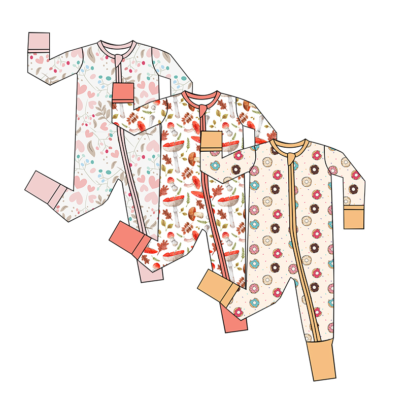 Custom Printed Sleepsuit Baby Zipper Romper