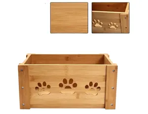 Meilleure vente caisse en bois panier en bois chien boîte à jouets boîte de nourriture pour animaux de compagnie caisses de stockage en bois