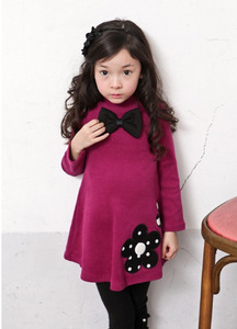 Venta al por Mayor de Ropa Infantil, Vestido Casual de Manga Larga con Lazo para Niñas, de Fábrica China - Product Image 2