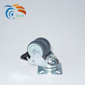 50mm ultra-leise graue drehbare Doppel rad rollen 50mm TPR Rockler Werkbank räder, M10 Loch rolle - Product Image 4