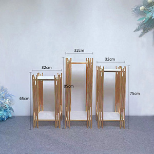 Altın <span class=keywords><strong>Metal</strong></span> kare ekran altın kaide kek <span class=keywords><strong>stand</strong></span>ı düğün parti etkinlikleri dekorasyon - Product Image 2