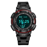 Jam Tangan Digital Pria Jam Tangan Olahraga Luar Ruangan Pelajar Tahan Air 50 Meter LED Akrilik Bercahaya Dial 46Mm Daya Tahan Baterai 3 Tahun