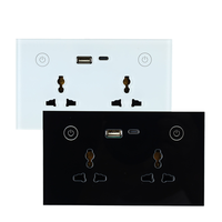 Prise murale intelligente universelle UE/Royaume-Uni avec USB-A et Type-C, contrôle par application Tuya, Wifi / Zigbee, 13A/16A, couleurs blanc, noir, gris, or