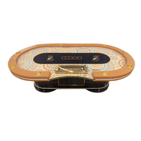 Table de poker pliable légère et portable pour 8 personnes, ovale, multi-jeux, en bois et métal, pour le Blackjack et autres jeux
