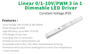 30W dẫn lái xe TRIAC/0-10V/1-10V/<span class=keywords><strong>Potentiometer</strong></span>/10V PWM 5 trong 1 Dimmable tuyến tính vỏ nhựa 110-277vac 12VDC dẫn cung cấp điện - Product Image 4