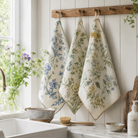 Essuie-tout de cuisine personnalisé Hoshom 100 % coton, imprimé, design sur mesure, faible MOQ, prix d'usine, vente en gros