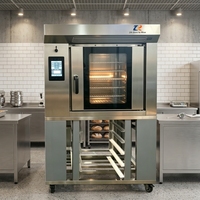 Four rotatif à convection à gaz intelligent à écran tactile, 5 plateaux, pour la préparation de snacks, économe en main-d'œuvre