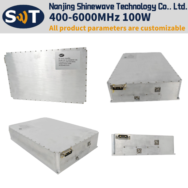 400-6000MHz 100W 60dB Gain Solid-State RF Power Amplifier, High Reliability & Rugged Design