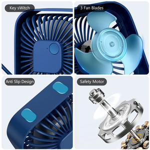 Mini ventilateur USB portable, ventilateur électrique personnel <span class=keywords><strong>de</strong></span> bureau, ventilateurs <span class=keywords><strong>de</strong></span> <span class=keywords><strong>table</strong></span> debout pour la pièce, 3 vitesses <span class=keywords><strong>de</strong></span> vent, 360° rotatif pour le camping, silencieux - Product Image 5