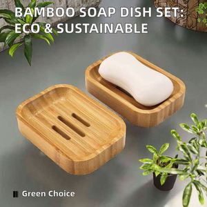 Custom Rectangular Natural <b>Bamboo</b> <b>Soap</b> Case Holder Eco-Friendly Sustainable Bathroom Set - Product Image 2