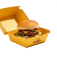 Caja de Papel Corrugado para Hamburguesas y Sándwiches, Compostable, Biodegradable, Ecológica, con Laminado Mate y Logotipo Personalizado al por Mayor