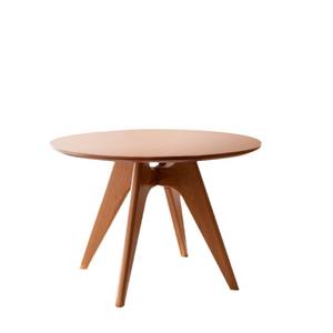 Mesa de comedor redonda Taoxi de madera de cerezo maciza de 120 cm, estilo nórdico, estructura de soporte estable para comedor. - Product Image 5