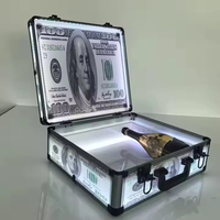 Nouvelle boîte à monnaie en acrylique transparente de luxe Art Déco avec éclairage LED portable pour glorificateur de bouteilles de liqueur et de vin