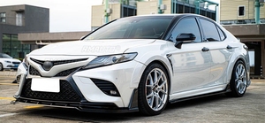 For Toyota Camry SE XSE 2018-2023 Sport Front Bumper Spoiler Lip <b>Splitter</b> YOFER Style Body Kit Glossy Black Carbon Fiber Look - Product Image 6