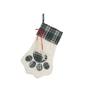 Nouvelle décoration de noël fournitures chien patte chaussettes dessin animé chat os cadeau chaussettes plaid cadeau sacs décoration de la maison - Product Image 1
