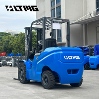 Chariot élévateur à fourche électrique au lithium LTMG 4 tonnes 80V avec batterie à tirage latéral FB40 4000kg, chariot élévateur contrepoids à 4 roues avec chargeur rapide
