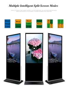 इनडोर विज्ञापन एलसीडी स्क्रीन स्टैंडअलोन फुल स्क्रीन विज्ञापन कियोस्क पोर्टेबल डिजिटल साइनेज और डिस्प्ले