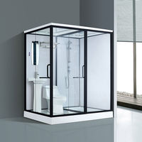 Salle de bain préfabriquée tout-en-un au design moderne, cabine de douche portable carrée, salle de bain modulaire tout-en-un portable